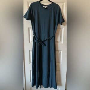Elizabeth and James Blue Welles Pigment Dyed Midi Cotton Dress Size Small